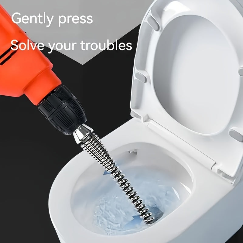 One-piece Electric Pipeline Dredging Device for Unclogging Toilets and Kitchen Sewers - Includes Drain Snake Cleaner Sticks for Easy Clog Removal - Extension Spring for Cleaning Hard-to-Reach Areas - Essential Cleaning Supplies and Tools for a Thorough