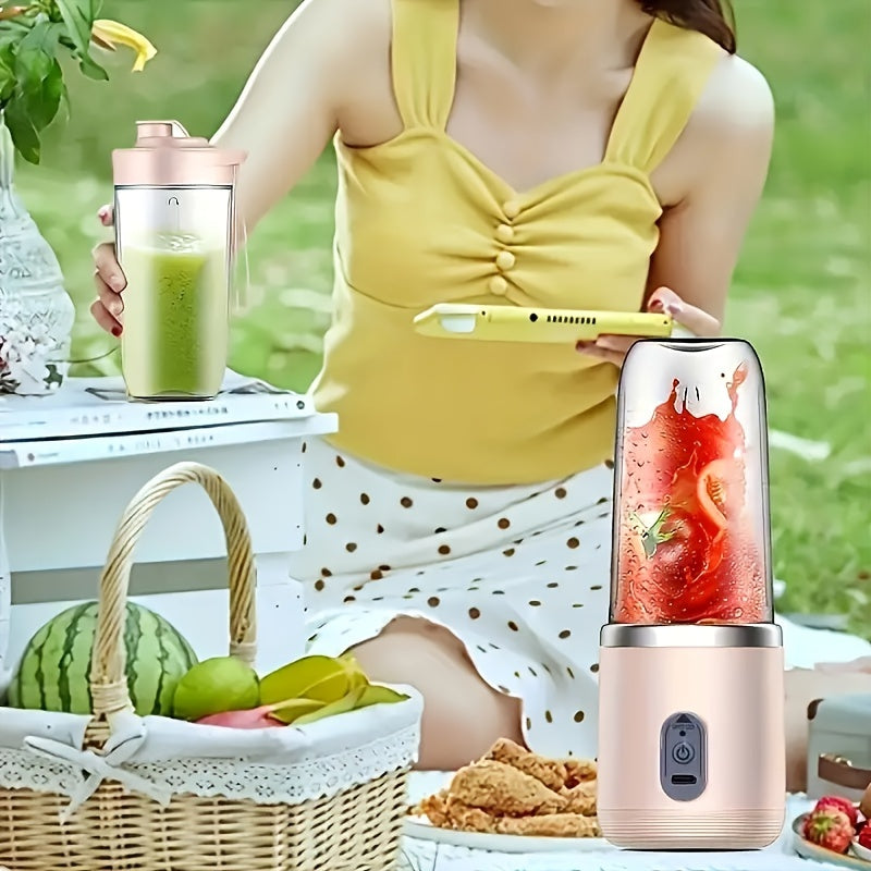 Portable Juicer Cup - Compact, Rechargeable, USB Powered with 1500mAh Lithium Battery, Perfect for On-the-Go and Travel Use