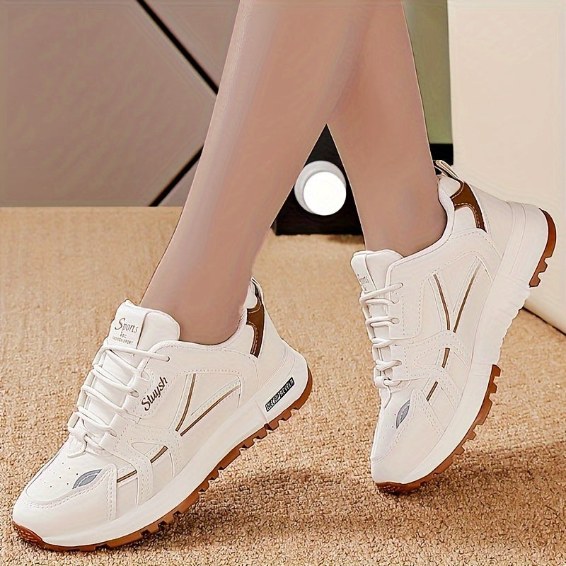 Women's Colorblock Casual Sneakers with Soft Sole Platform, perfect for holiday walks.