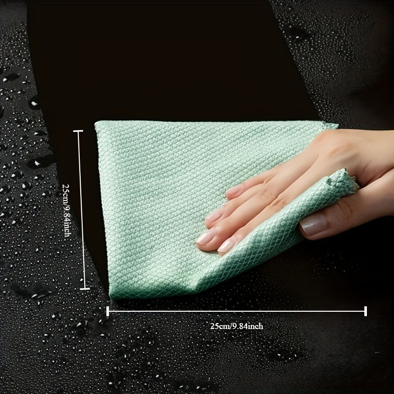 Get 10 pieces of Microfiber Cleaning Cloths for a streak-free cleaning experience. These reusable cloths are perfect for cleaning windows, cars, kitchens, and bathrooms. They are soft, absorbent, and hygienic, making them a must-have for any cleaning