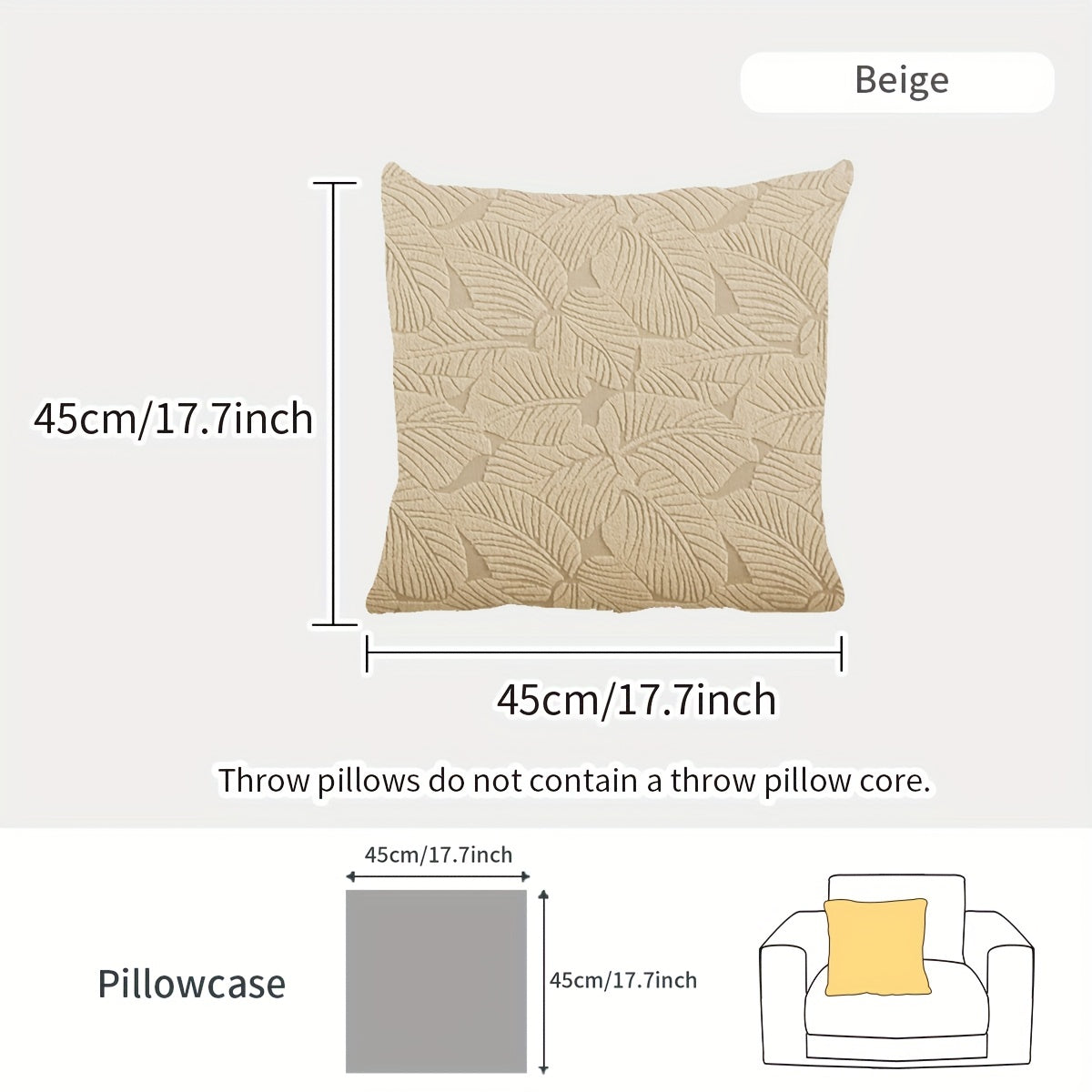 Leaf Jacquard Pattern Sofa Slipcover, Non-slip Stretch Couch Cover for Home Decor.