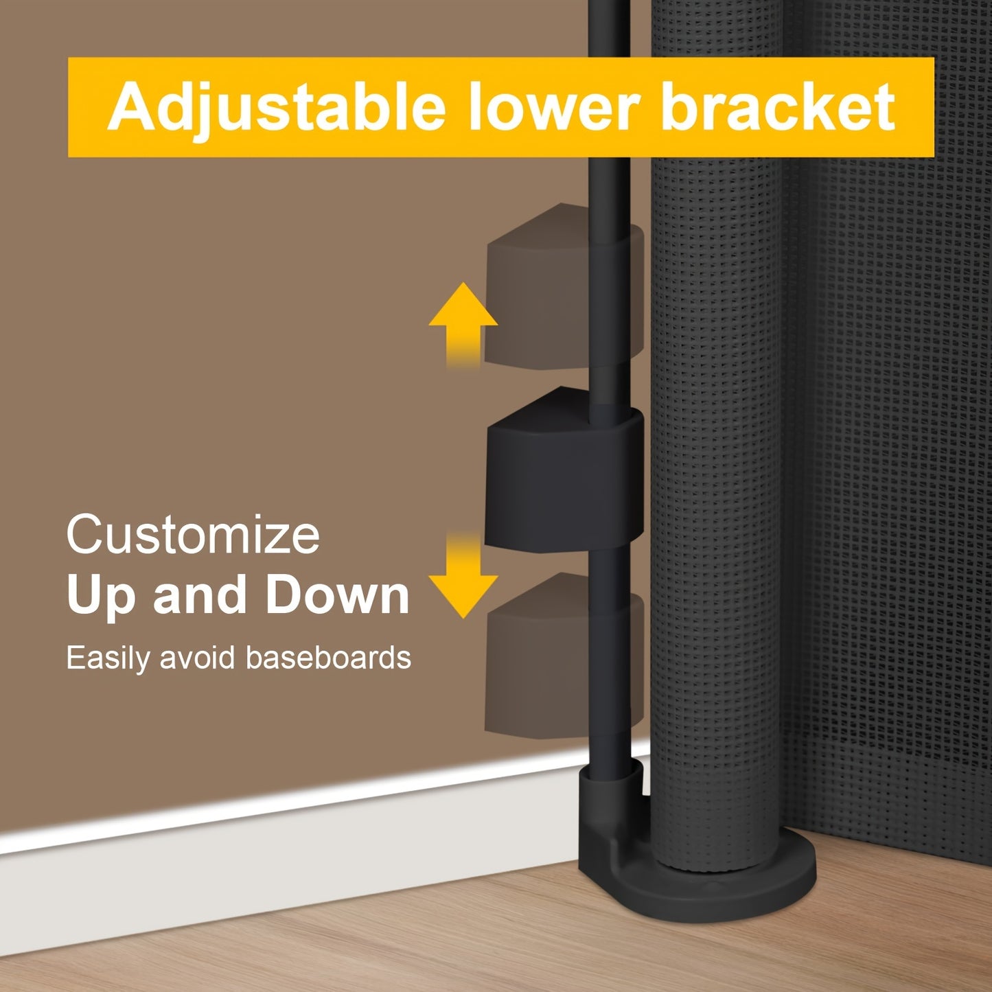 Indoor pet gate made of mesh, suitable for doorways, stairs, and hallways for indoor safety.