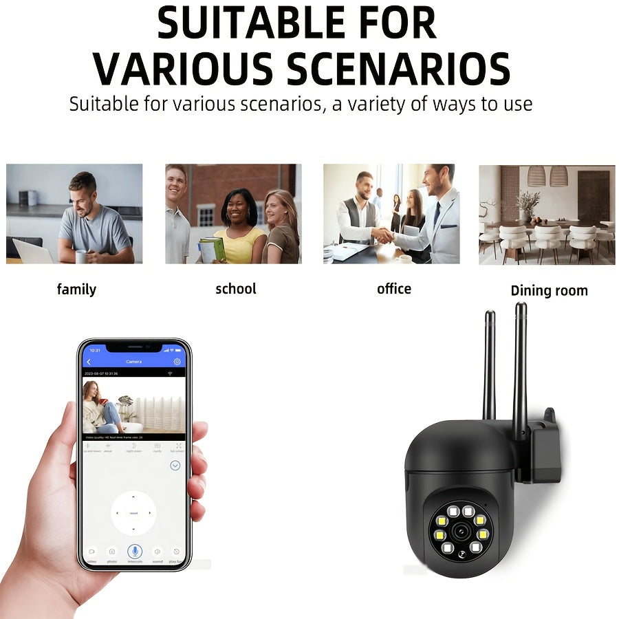 Introducing our Smart Indoor Security Camera with a 355° Pan-Tilt Viewing Angle, 1080p HD resolution, Two-Way Audio, Night Vision, and Motion Detection features. This camera offers USB/Battery Dual Power options, Wi-Fi connectivity, and Cloud/SD storage