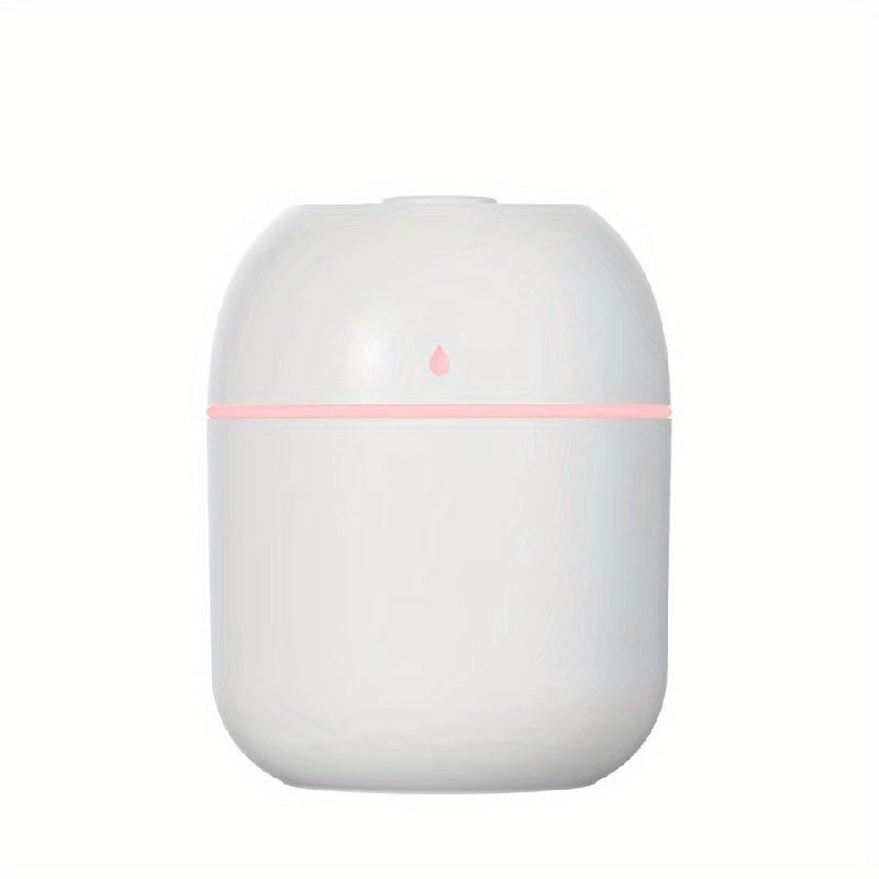 Compact ultrasonic humidifier with USB port, quiet heavy mist, suitable for bedroom, home and car use, operating voltage ≤36V.