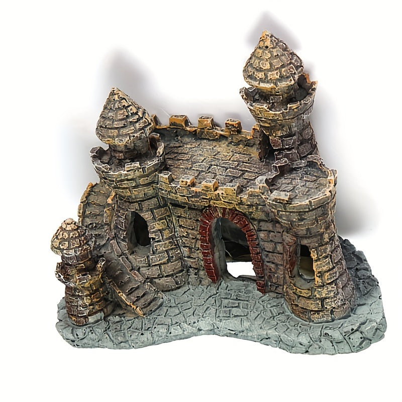 Magical Castle Aquarium Ornament for Fish Tanks and Reptile Boxes - Resin Decoration.