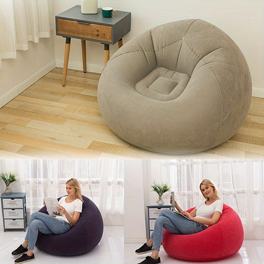 The red Ergonomic Inflatable Sofa Lounger is ideal for gaming and office use. Made of hand-washable material for easy cleaning.