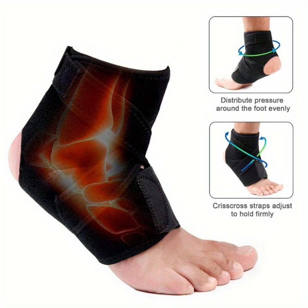 Ankle support strap with adjustable compression and secure closure for basketball and fitness, 43.0cm x 18.49cm.