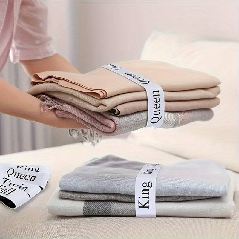 Set of 2 Polyester Bed Sheet Organizer Straps with Elastic Bands, Suitable for King, Queen, Full, and Twin Size Linens - Easy to Clean, Perfect for Closet Organization and Travel