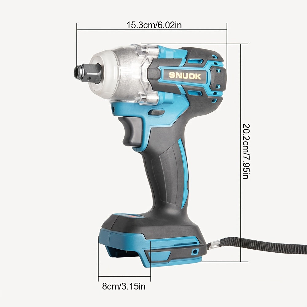 SNUOK 18V Brushless Electric Wrench, Dual Function Drill for DIY & Repair with High Torque & Pure Copper Motor. Compatible with Makita 18V lithium battery.