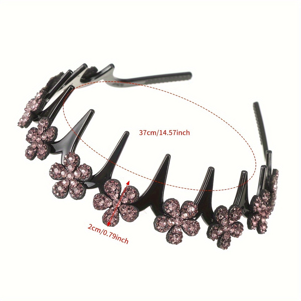 Stylish rhinestone flower headband for women, suitable for everyday wear and washing face.