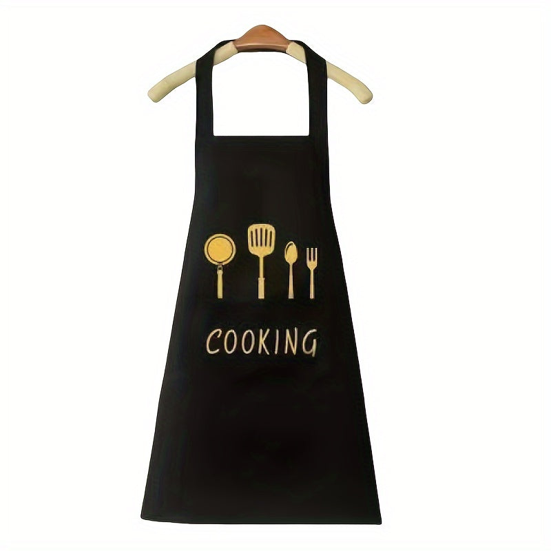 Sturdy polyester apron with pockets, wipeable for both men and women - ideal for kitchen and restaurant.