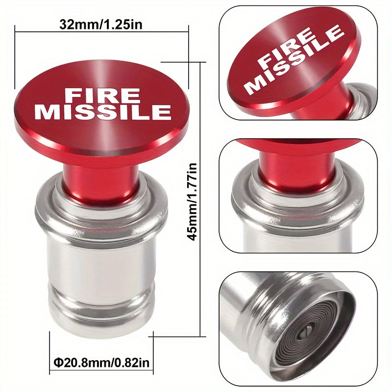 Novelty car cigarette lighter cover fits most vehicles with standard 12 volt power source for ejecting panic missile.