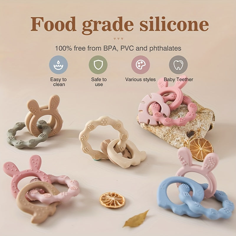 Adorable Rabbit-Shaped Teether for Babies - Made from BPA-Free Silicone, Gentle on Gums, Perfect for Soothing Teething Babies and Toddlers