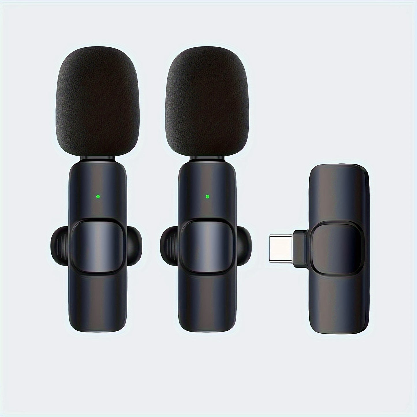 Professional wireless microphone with noise cancelling for Vlog video recording and live streaming.