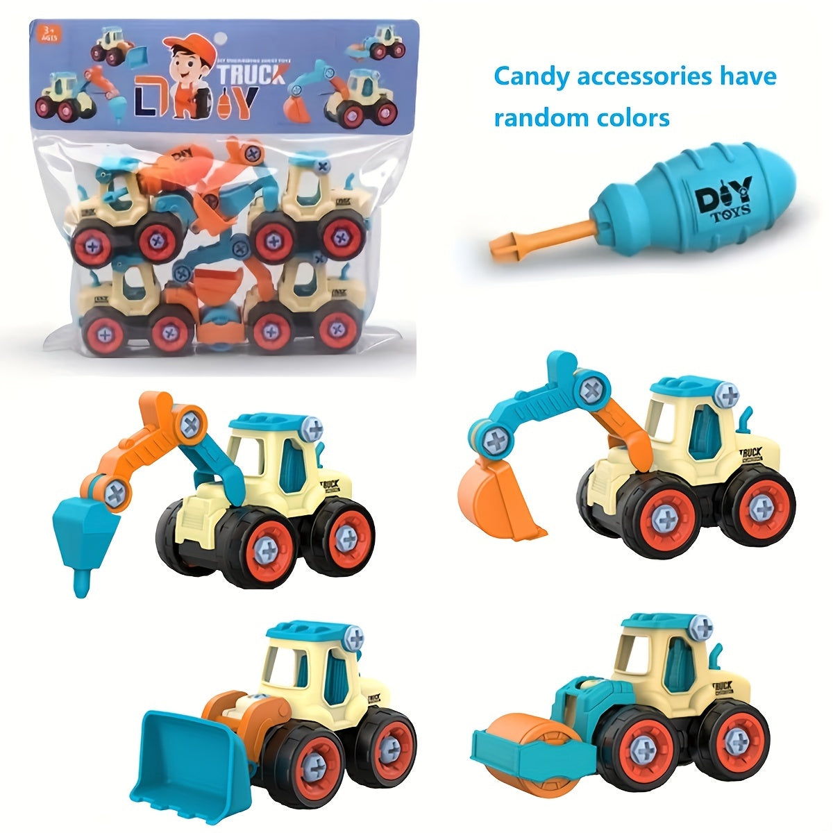 Build Your Own Truck Engineering Kit: Includes Detachable Excavator, Screwdriver, And Assembly Toys for Ages 3-6