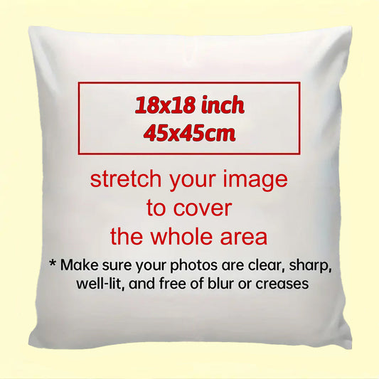 Personalize your space with this custom 45.72x45.72cm plush pillow cover featuring your own photo and New Year design. Ideal for couples and special occasions, this soft square cushion case is a perfect addition to your decor (Pillow Not Included).