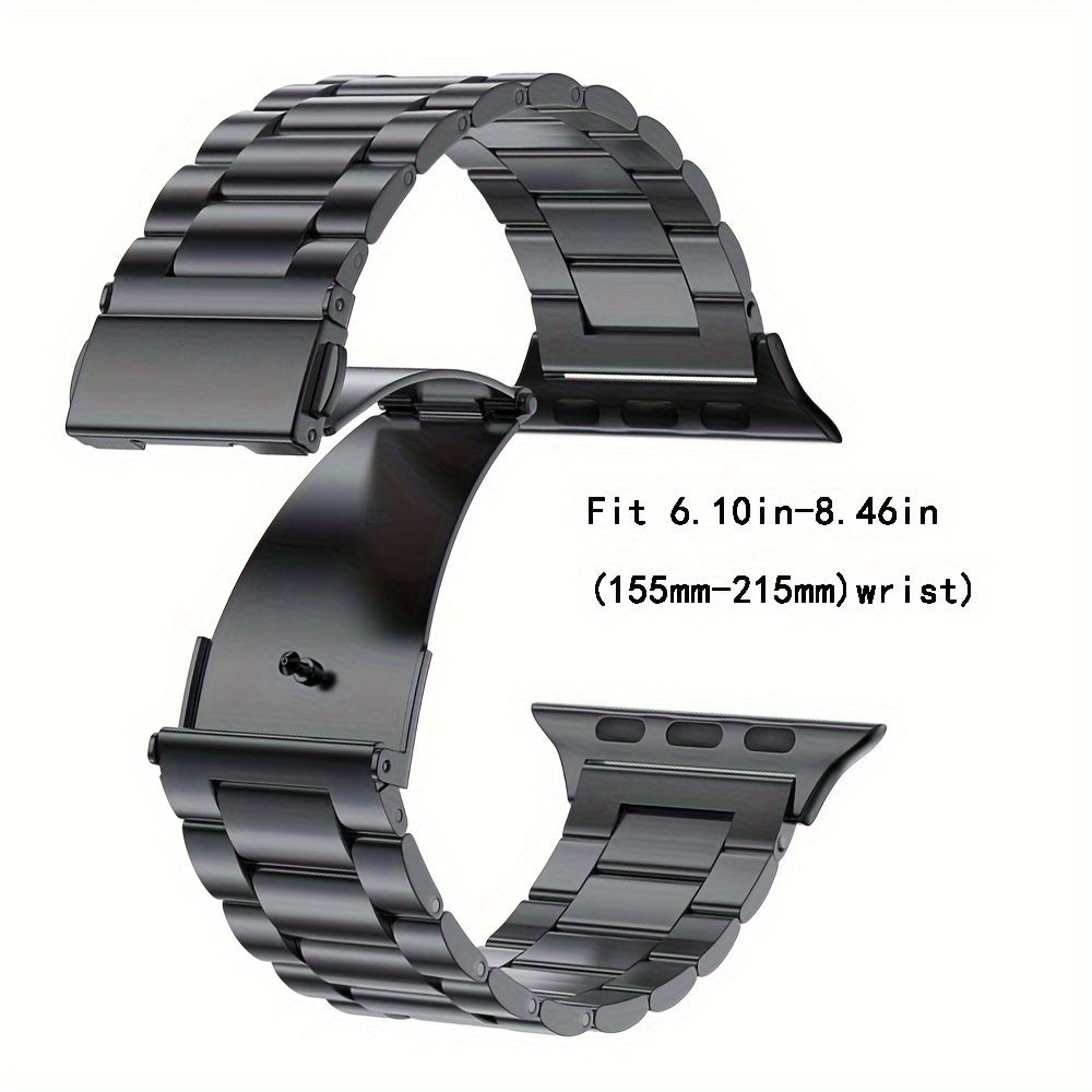 Metal Business Strap Stainless Steel Wristband Compatible with IWatch Series 9, 8, 7, 6, 5, 4, 3, 2, 1, and SE Bracelet for Ultra 2 and Ultra Band in sizes 49mm, 45mm, 44mm, 41mm, 40mm, and 38mm.