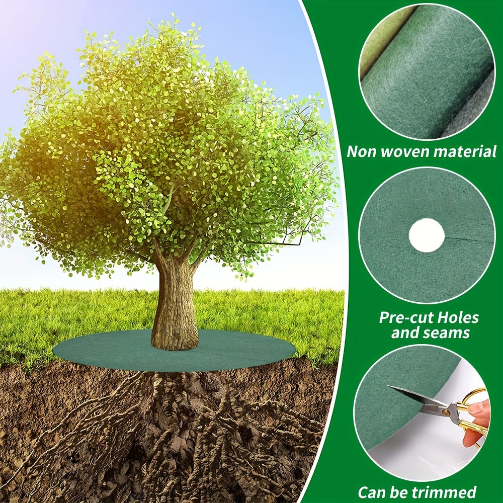 12pcs Thickened Non Woven Tree Protection Rings, Circular Grass-proof Fabric Covers in 26.92/41.91/61.98cm sizes for Weed Control.