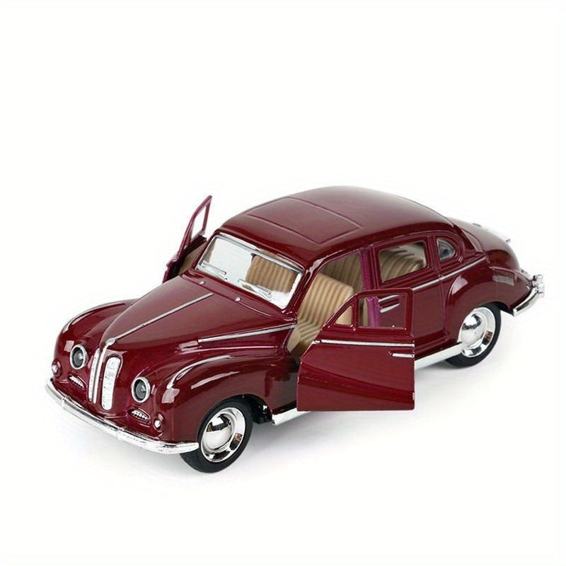 Vintage movie-themed pull-back toy car model, 1:32 scale, ideal winter birthday gift for kids.