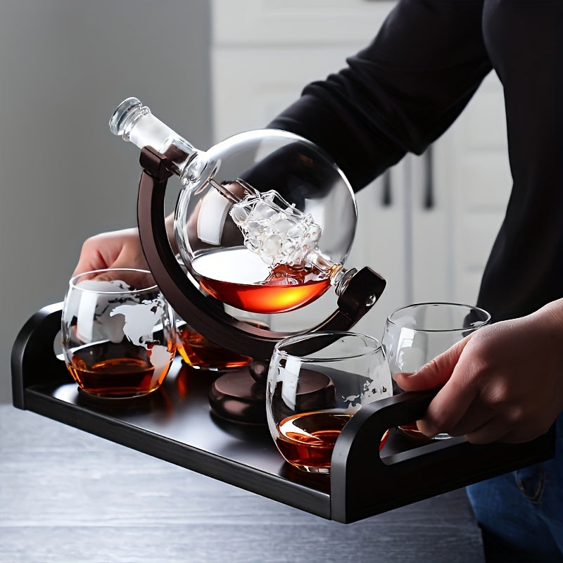 30oz Whiskey Globe Decanter Set - Perfect gift for men and women. Great for liquor, scotch, bourbon, and vodka.