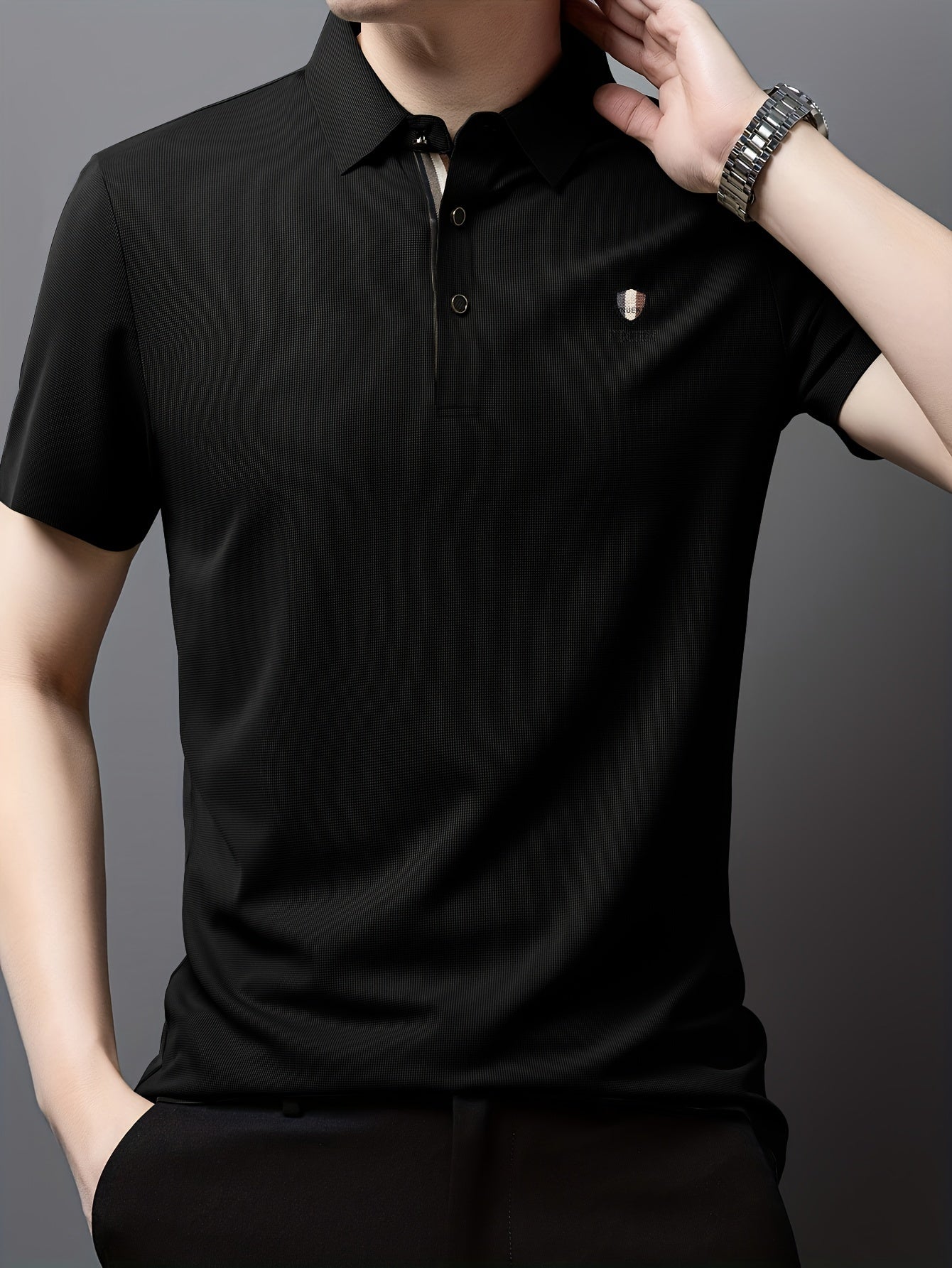 Men's Geometric Graphic Print Golf Shirt for Spring, Summer, and Fall Outdoor Wear