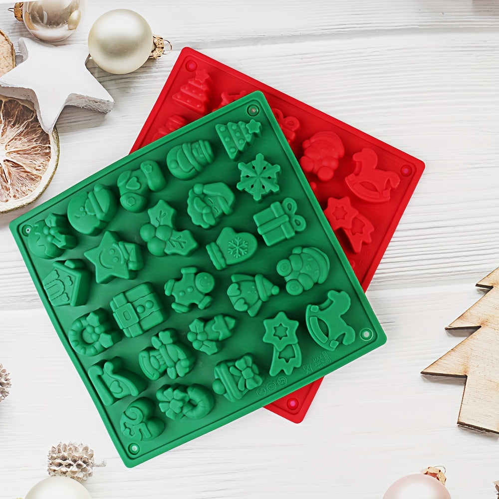 1 or 2 pieces of the Christmas Candy Mold, a 3D silicone mold perfect for creating pudding and chocolate treats. Ideal for DIY cake decorating, this baking tool and kitchen accessory comes with a free dropper for added convenience.