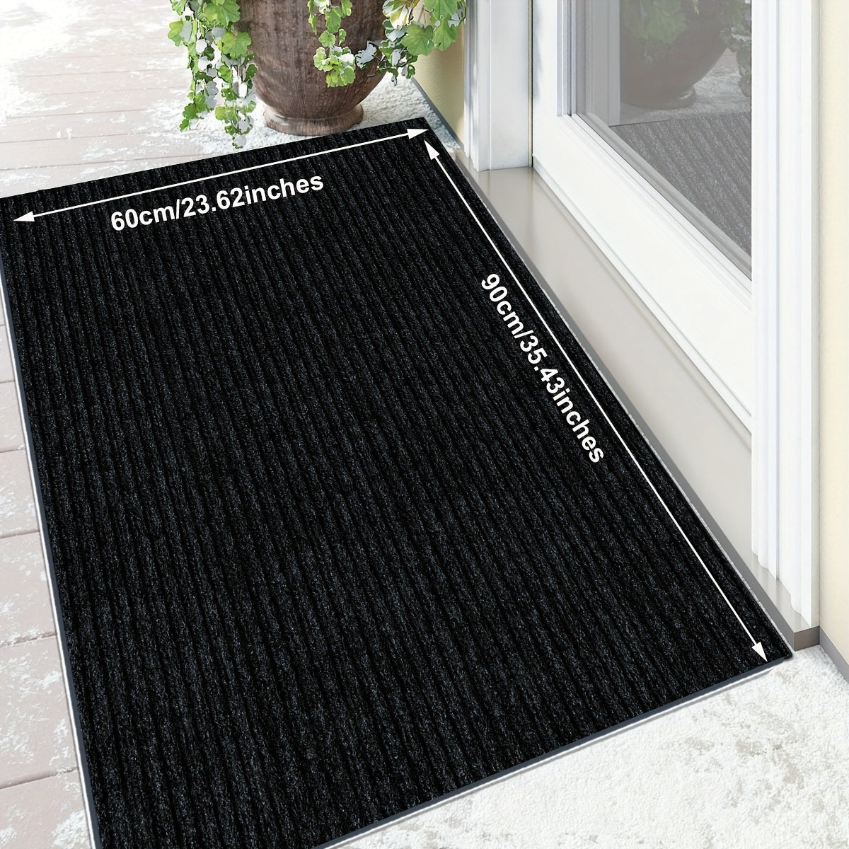 Durable All-Season Outdoor and Indoor Door Mat for Home Entrance, Anti-Slip Heavy Duty Front Door Mat for Garage, Garden, and Pets, Easy to Clean Absorbent Washable Dirt Trapper Indoor Mat