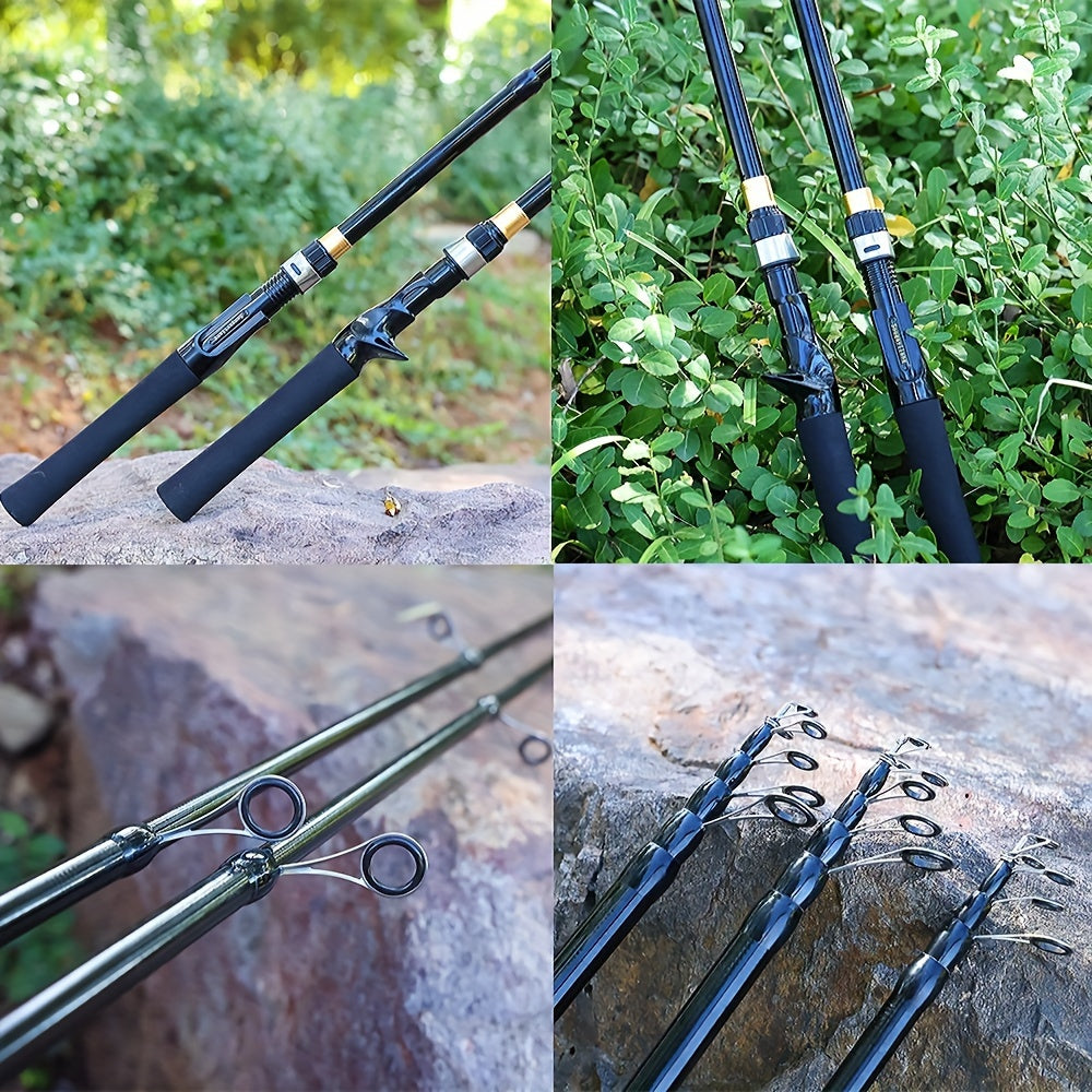 Sougayilang telescopic fishing rod made of carbon fiber with EVA handle, suitable for freshwater and saltwater fishing.