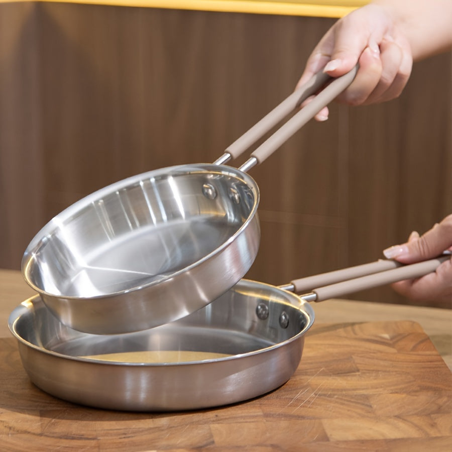 Get ready to revamp your kitchen with the versatile Stainless Steel 3-Layer Frying Pan in 15/13 Inch size. This pan offers even heat distribution, durability, and easy cleaning, making it a must-have for your cooking needs. Dishwasher safe and perfect