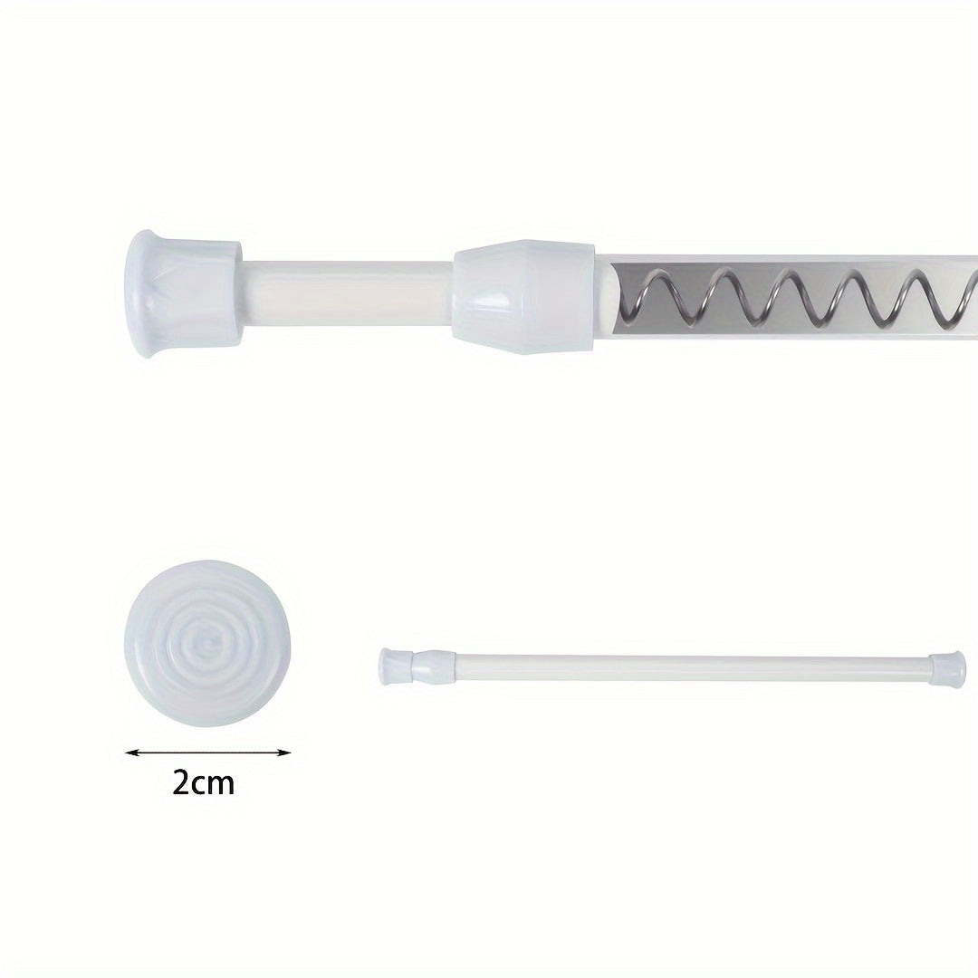 Телескопический карниз для штор для гардероба, кухни и балкона - 1 шт., без проколов, регулируемая длина 18 см/7,08 дюйма - идеально подходит для дверных занавесок и хранения одежды в гардеробе и на кухонных полках.