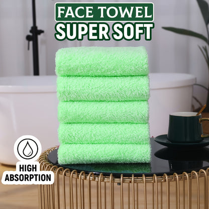 Set of 5 soft polyester hand towels, quick-drying and absorbent for bathroom or spa use, unscented.