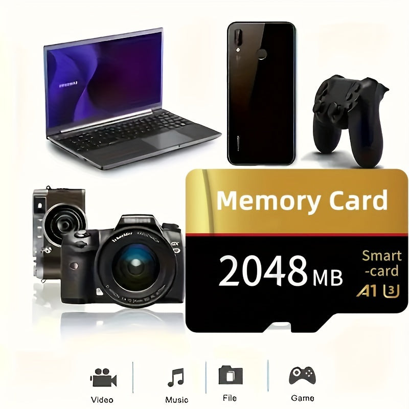 Versatile TF/SD Flash Card with Secure File Storage, suitable for Tablets, Cameras, Phones & More, with Connector. Sizes range from 256MB to 2GB for High-Speed performance.