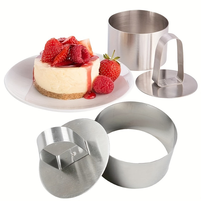 Stainless Steel Round Cake Ring Mold - Ideal for DIY Cupcakes, Salads, and Desserts. Great for Baking and Decorating!