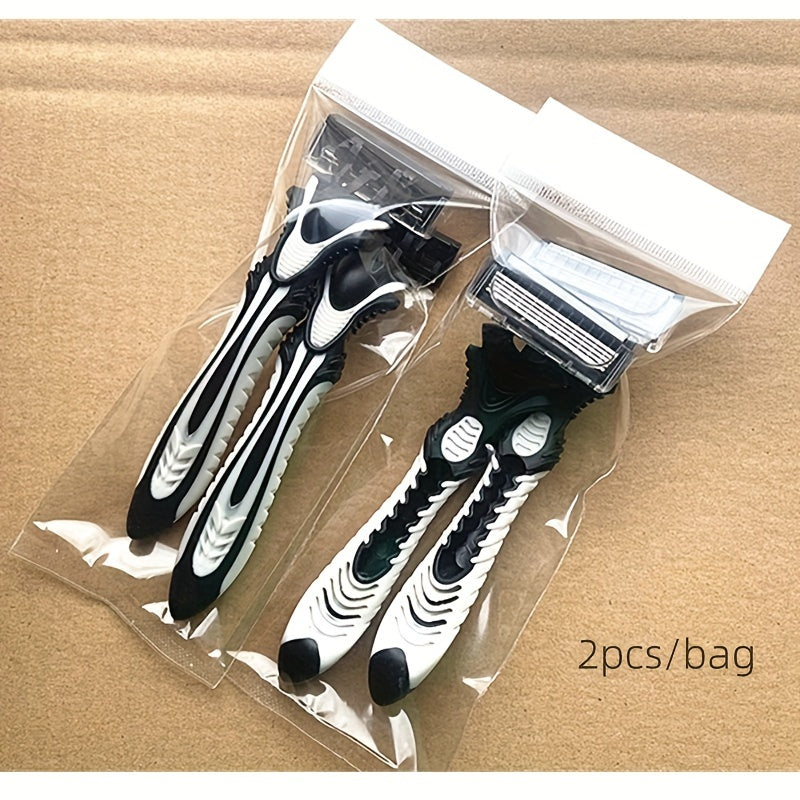 Disposable razor with five layers for men.