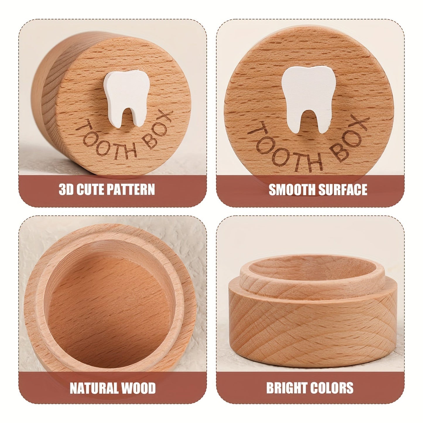 Beautiful 3D Engraved Wooden Tooth Fairy Box - A Wonderful Memory Keeper for Teeth, Great for Boys & Girls as a Special Gift