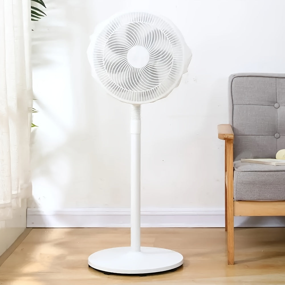 Protect your children with the Youngsters Safety Fan Cover - Prevent Pinching and Dust Build-Up, Suitable for Desktop and Wall Fans, Adds a Stylish Touch to Your Space, Made of Durable Polyester Mesh in White - Perfect for Both Home and Business Settings.