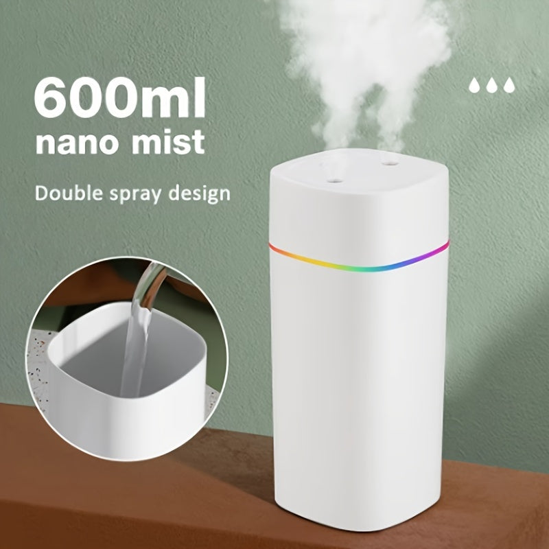 Quiet double spray humidifier for home, bedroom, car - fresh, clean air and moisturized skin