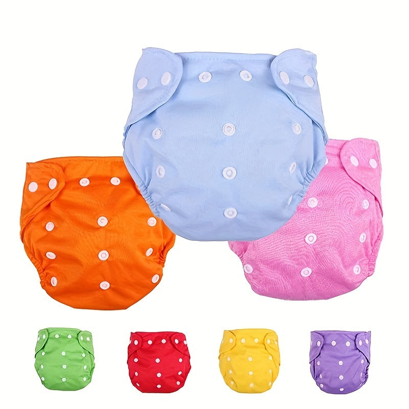 Set of 3 Adjustable Solid Color Waterproof Training Diapers for Kids - Comfortable Cloth Pull-Up Pants for Toddlers