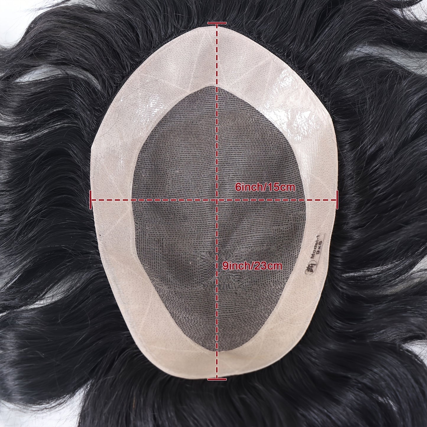 100% human hair men's wig with mono lace for all ethnicities, hand knit with 6x8/6x9 hook area.