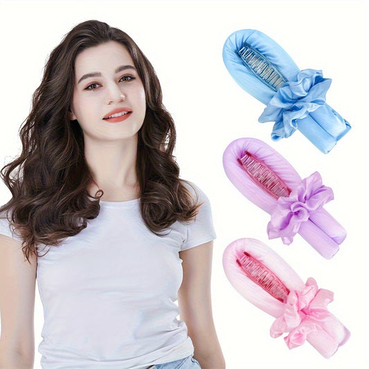 No-Heat Self-Grip Curler with Non-Slip Clip and Elastic Hair Tie