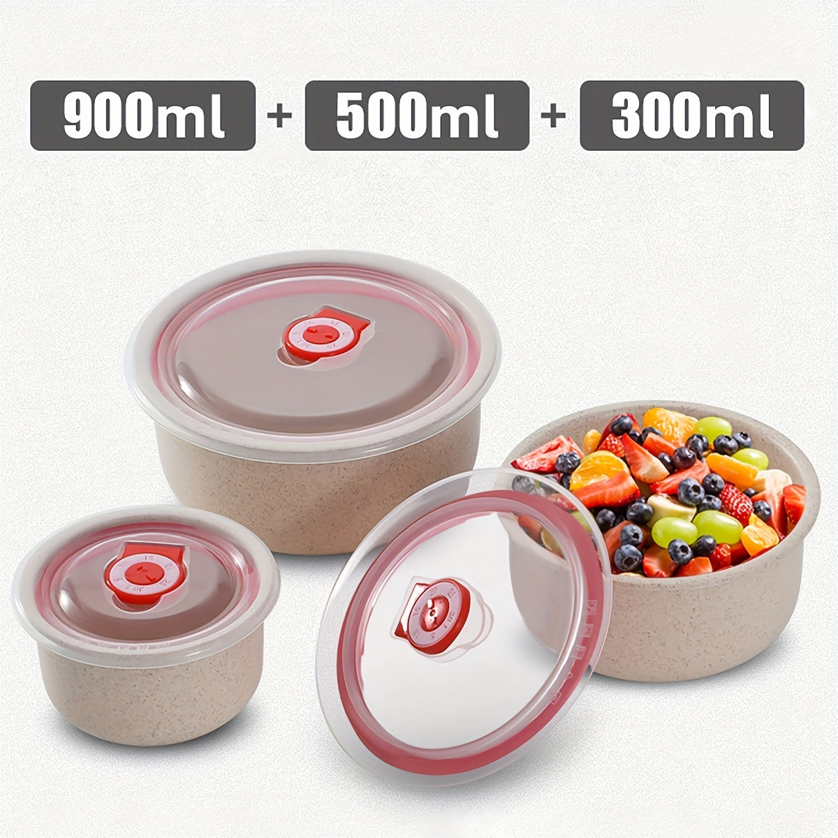 3 Airtight Food Storage Containers in Various Sizes, Perfect for Keeping Food Fresh - Essential for Summer, Lunches, Outdoors, and College Dorms.