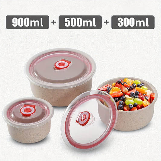 3 Airtight Food Storage Containers in Various Sizes, Perfect for Keeping Food Fresh - Essential for Summer, Lunches, Outdoors, and College Dorms.