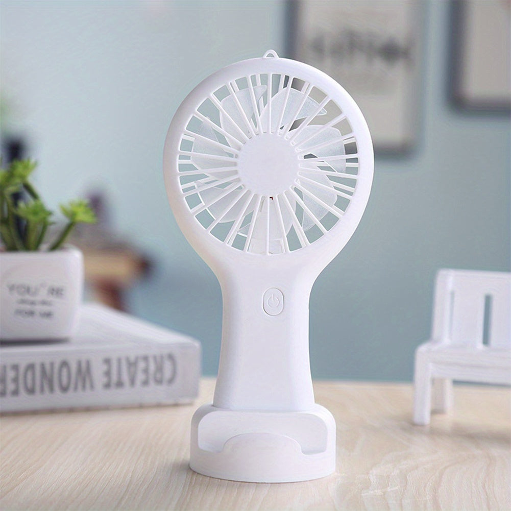 USB Rechargeable Handheld Fan with Pocket Cooling Function, Ideal for Students, Office, Travel and Outdoor Use, Features Phone Holder