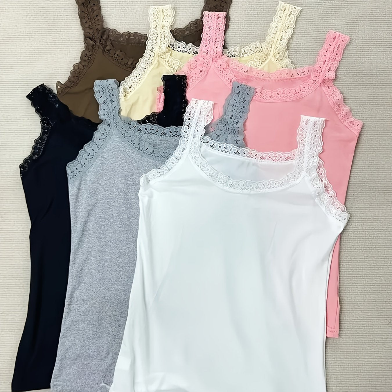 6-piece set of sleeveless camisoles for women, perfect for spring and summer, featuring a new fashion style that can be effortlessly paired with any outfit.