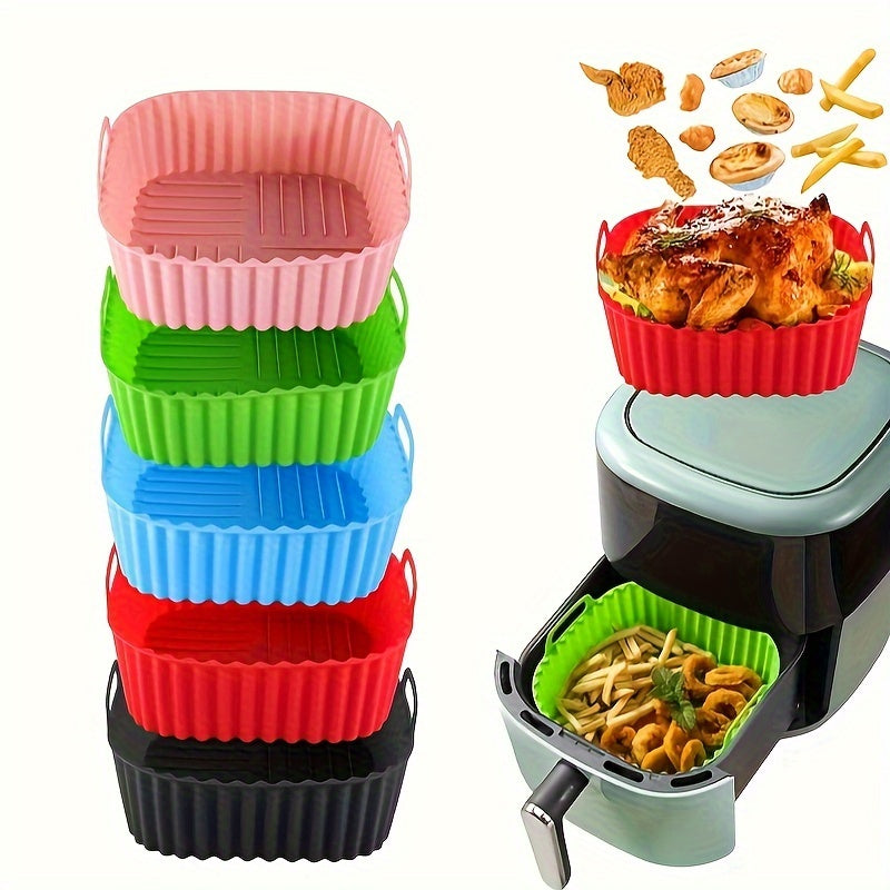 Upgrade your kitchen with the 1pc WHZWYK Extra Strong Silicone Pot Liner. This versatile accessory can be used in your air fryer, microwave, oven, and skillet. Its food-safe, non-stick material is reusable and makes for easy cleaning. Say goodbye to