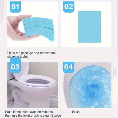 30 pieces of toilet cleaner air freshener tablets, floor cleaning tablets, and powerful deodorant mop cleaning tablets for a fresh and clean bathroom.