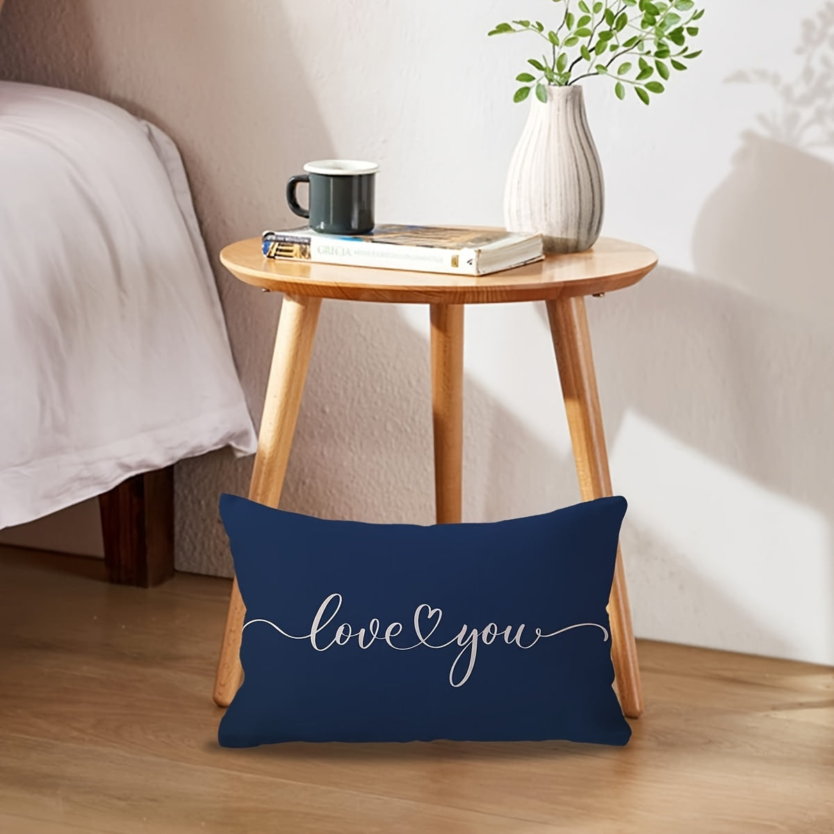 Modern Geometric Love Quote Throw Pillow Covers, 12x20 inches, Zipper Closure, Easy to Clean in Washing Machine, Made of Durable Linen Material, Featuring a Mix of Colors, Suitable for Sofas, Beds, and Couches - Single Piece