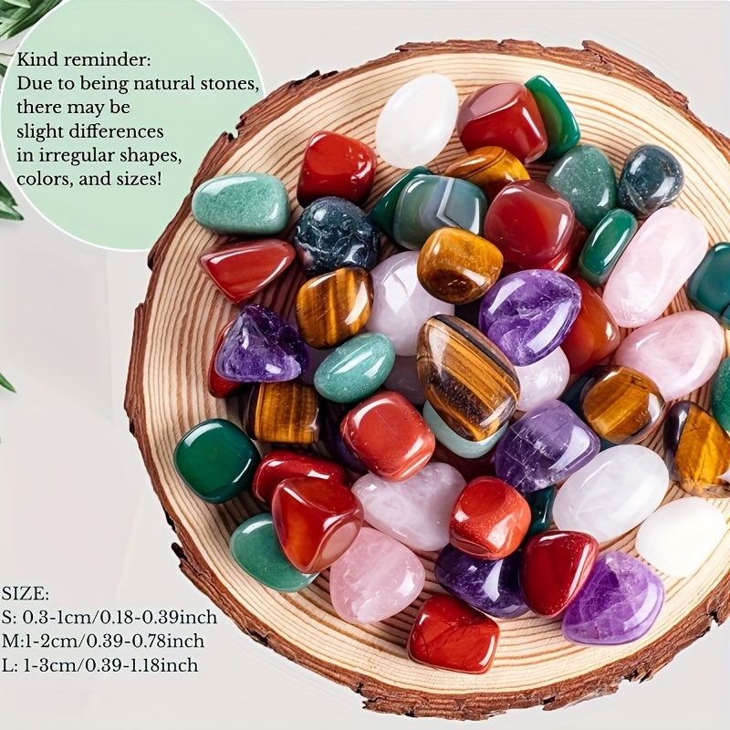 1 pack of assorted natural tumbled stones and crystals for beginners