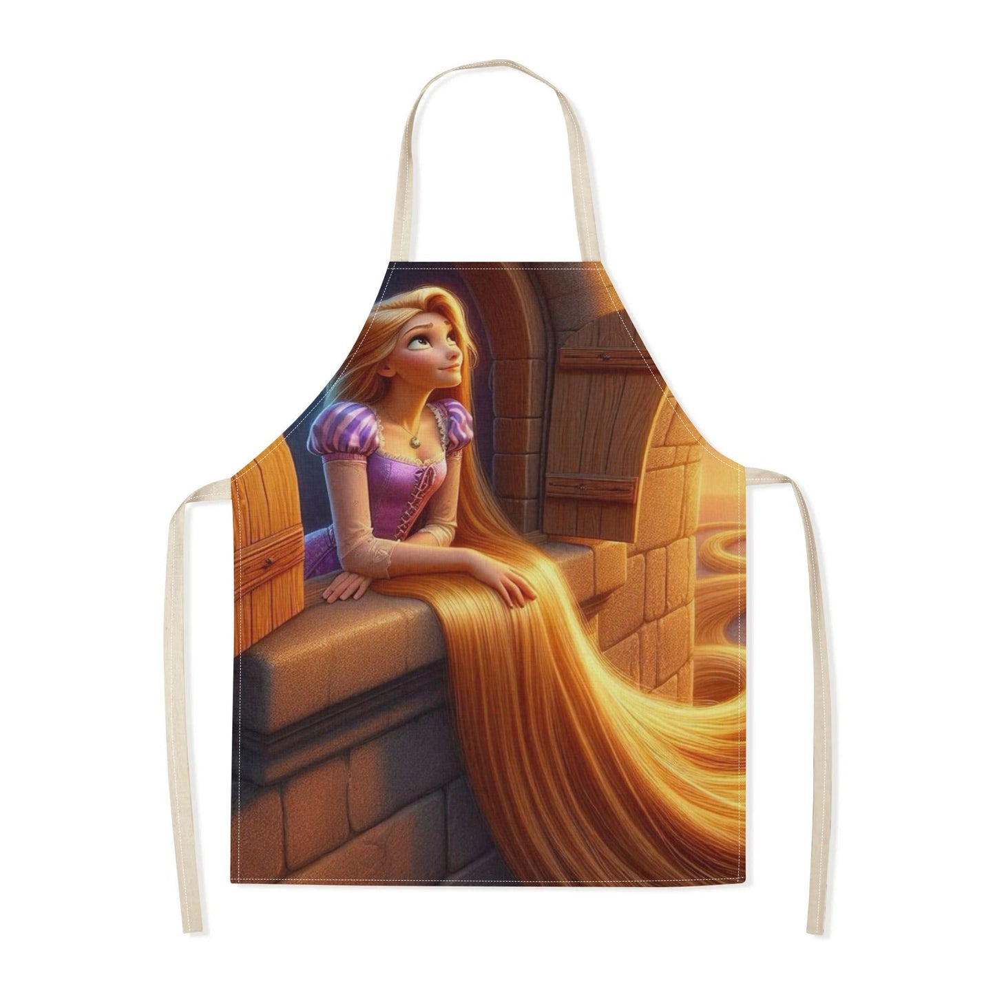 Waterproof Disney Cinderella Apron Made from Durable Polyester - Easy to Care for, No-Lining Design, Perfect for Hotels, Supermarkets, Restaurants, Fruit Shops, Milk Tea Stands, and Home