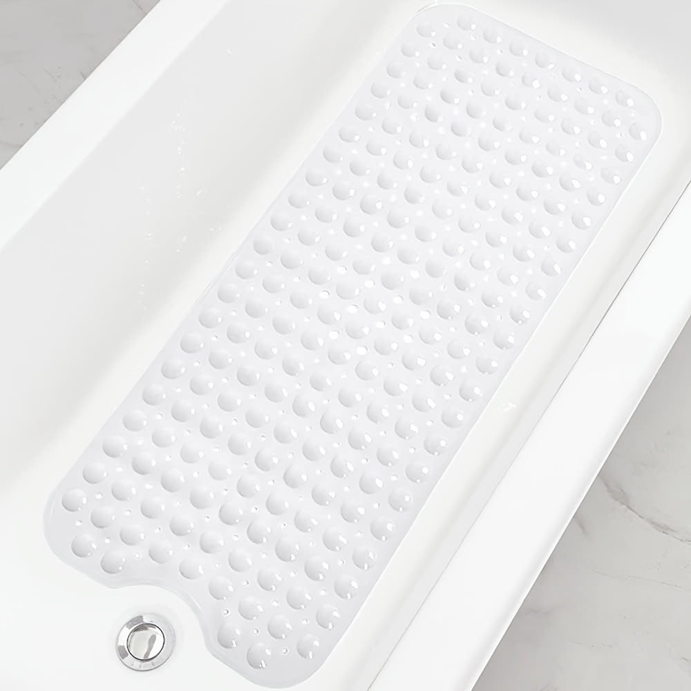 Extra Long Bathtub Mat with PVC Material, Non-slip Surface, Suction Cups and Drain Holes, Anti-slip Carpet for Bathtub, Essential Bathroom Accessory